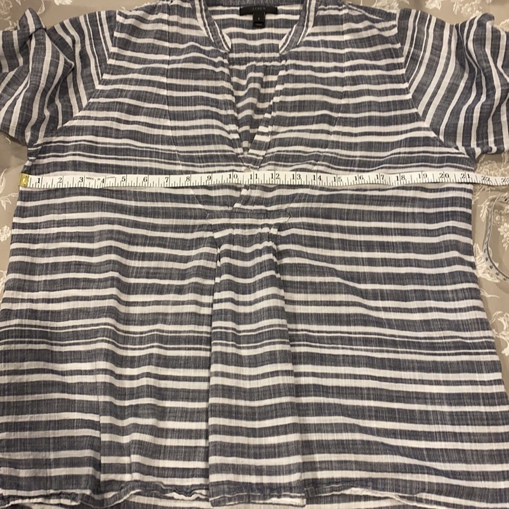 J Crew Striped Oversized 100% Cotton Blouse - Picture 14 of 16